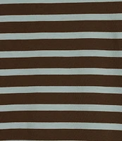 FRANCES VALENTINE Tonal Pima Cotton Crew Neck Long Sleeve Stripe Print Tee Shirt