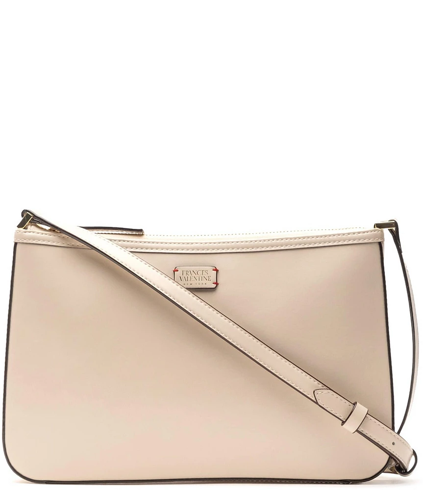 FRANCES VALENTINE Poppy Glazed Leather Crossbody Bag