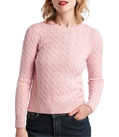 FRANCES VALENTINE Ricky Cable Knit Crew Neck long Sleeve Sweater