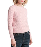 FRANCES VALENTINE Ricky Cable Knit Crew Neck long Sleeve Sweater