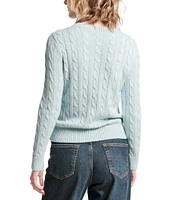 FRANCES VALENTINE Ricky Cable Knit Crew Neck long Sleeve Sweater