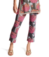 FRANCES VALENTINE Robbie Knit Lurex Fireflower Print Round Neck Sleeveless Tank & Pant Set