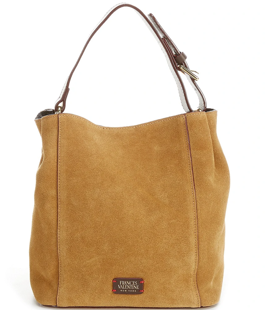 FRANCES VALENTINE Small June Suede Leather Hobo Bag