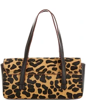 FRANCES VALENTINE Small Slim Leopard Printed Haircalf Shoulder Bag