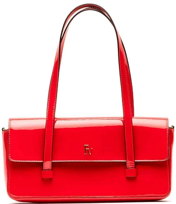 FRANCES VALENTINE Small Slim East-West Patent Leather Shoulder Bag