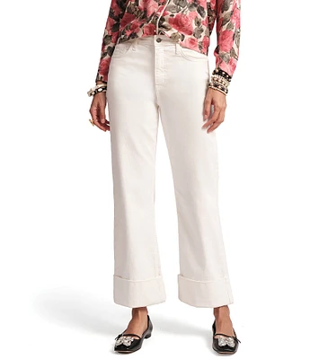 FRANCES VALENTINE Smarty Cuff Denim High Rise Straight Leg Jeans