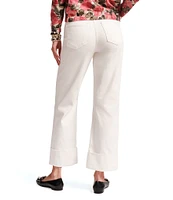 FRANCES VALENTINE Smarty Cuff Denim High Rise Straight Leg Jeans