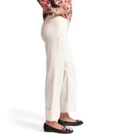 FRANCES VALENTINE Smarty Cuff Denim High Rise Straight Leg Jeans