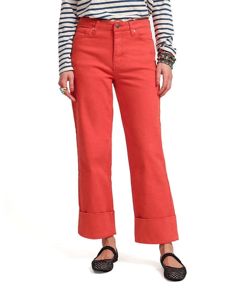 FRANCES VALENTINE Smarty Denim High Rise Widge Leg Cuffed Jeans