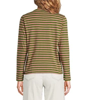 FRANCES VALENTINE Stripe Knit Crew Neck Bracelet Sleeve Tee