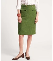 FRANCES VALENTINE Wool Coordinating Pencil Skirt