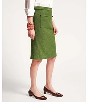 FRANCES VALENTINE Wool Coordinating Pencil Skirt