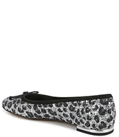 Franco Sarto Abigail Leopard Print Glitter Ballet Bow Flats