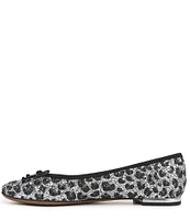 Franco Sarto Abigail Leopard Print Glitter Ballet Bow Flats