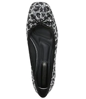 Franco Sarto Abigail Leopard Print Glitter Ballet Bow Flats