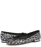 Franco Sarto Abigail Leopard Print Glitter Ballet Bow Flats