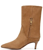 Franco Sarto Alberta Suede Foldover Pointed Toe Dress Boots