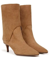 Franco Sarto Alberta Suede Foldover Pointed Toe Dress Boots