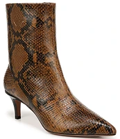 Franco Sarto Anna Snake Print Leather Dress Booties