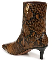 Franco Sarto Anna Snake Print Leather Dress Booties