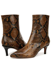 Franco Sarto Anna Snake Print Leather Dress Booties