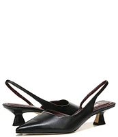 Sarto by Franco Sarto Devin Leather Pointed Toe Kitten Heel Slingback Pumps