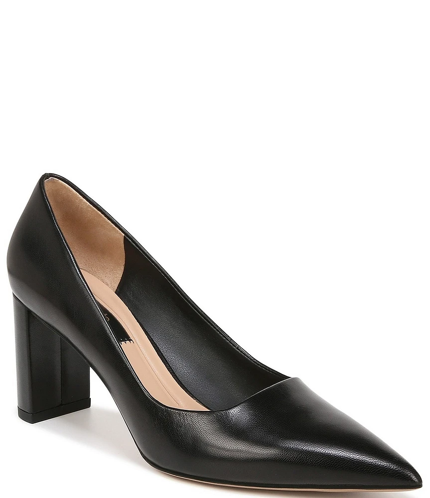 Franco Sarto Giovanna Leather Block Heel Pumps