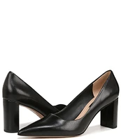 Franco Sarto Giovanna Leather Block Heel Pumps