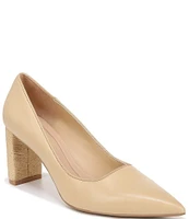 Franco Sarto Giovanna3 Leather Block Heel Pumps