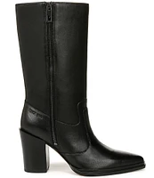 Franco Sarto Jaxon Leather Dual Zipper Western Inspired Boots