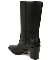 Franco Sarto Jaxon Leather Dual Zipper Western Inspired Boots