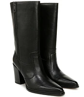 Franco Sarto Jaxon Leather Dual Zipper Western Inspired Boots