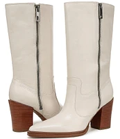 Franco Sarto Jaxon Leather Dual Zipper Western Inspired Boots