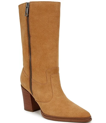 Franco Sarto Jaxon Suede Dual Zipper Mid Boots