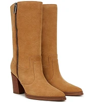 Franco Sarto Jaxon Suede Dual Zipper Mid Boots