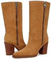 Franco Sarto Jaxon Suede Dual Zipper Mid Boots