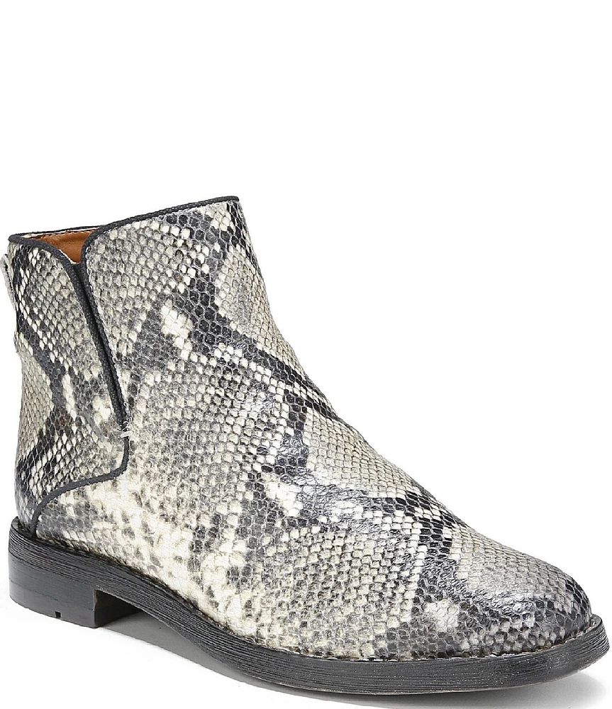 Franco Sarto Marcus Snake Print Leather Ankle Boots