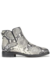 Franco Sarto Marcus Snake Print Leather Ankle Boots