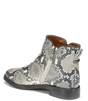 Franco Sarto Marcus Snake Print Leather Ankle Boots