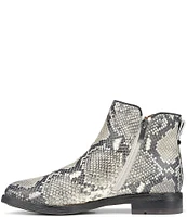 Franco Sarto Marcus Snake Print Leather Ankle Boots