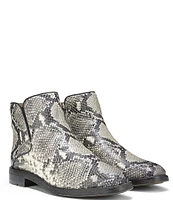 Franco Sarto Marcus Snake Print Leather Ankle Boots