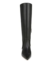 Franco Sarto Martin Leather Foldover Kitten Heel Tall Dress Boots