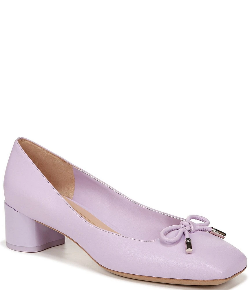 Franco Sarto Natalia Leather Bow Ballet Pumps