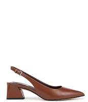 Franco Sarto Racer Leather Slingback Block Heel Pumps