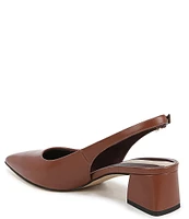 Franco Sarto Racer Leather Slingback Block Heel Pumps