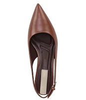 Franco Sarto Racer Leather Slingback Block Heel Pumps