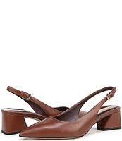 Franco Sarto Racer Leather Slingback Block Heel Pumps