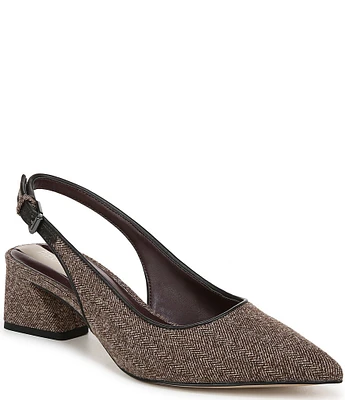 Franco Sarto Racer2 Herringbone Fabric Slingback Pumps