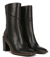 Franco Sarto Stevie Leather Square Toe Booties