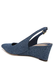 Franco Sarto Tessa Denim Slingback Wedge Pumps